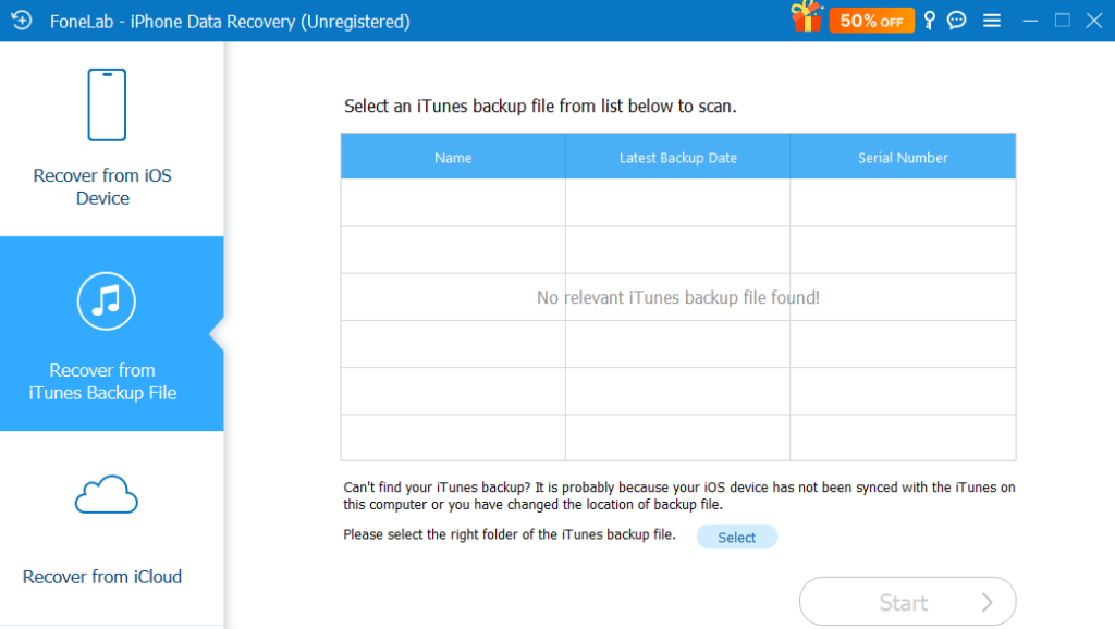 FoneLab iPhone Data Recovery Recover from iTunes Backup