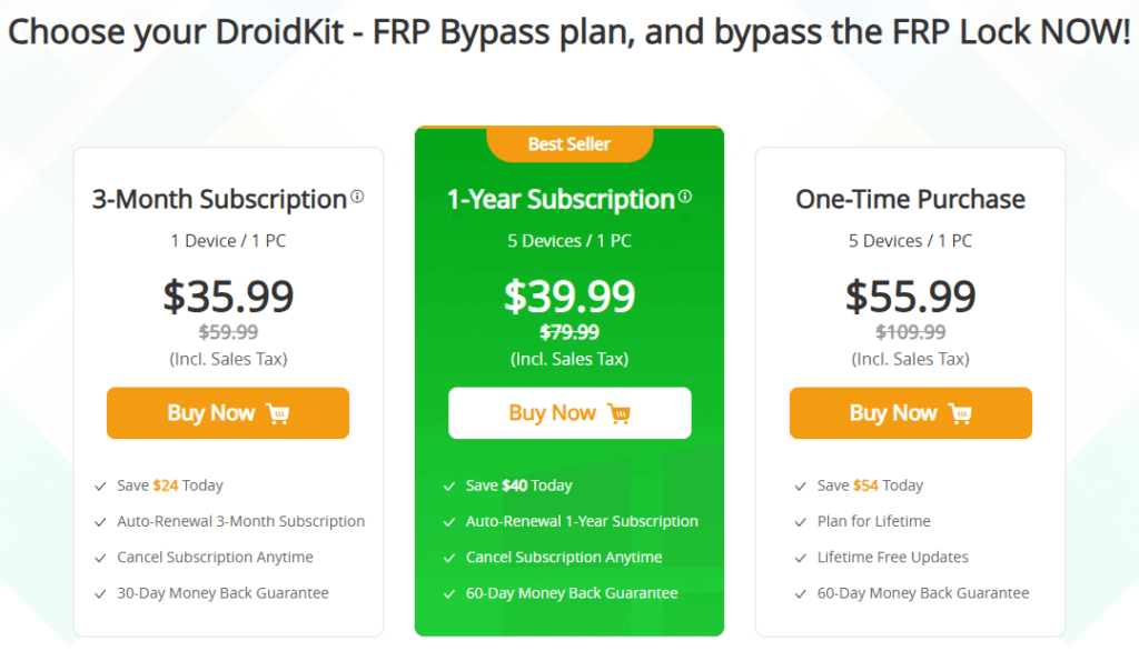 DroidKit FRP Bypass Discounts & Price and Plans